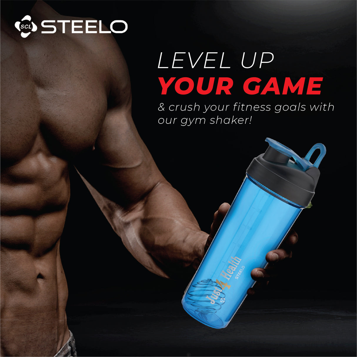 ShapeUp Shaker Bottle 750ml 2pcs Set | Gym Protein Shaker with Mixing Ball