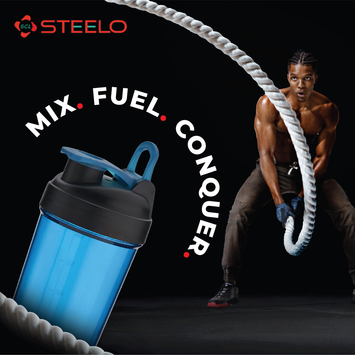 ShapeUp Shaker Bottle 750ml 2pcs Set | Gym Protein Shaker with Mixing Ball