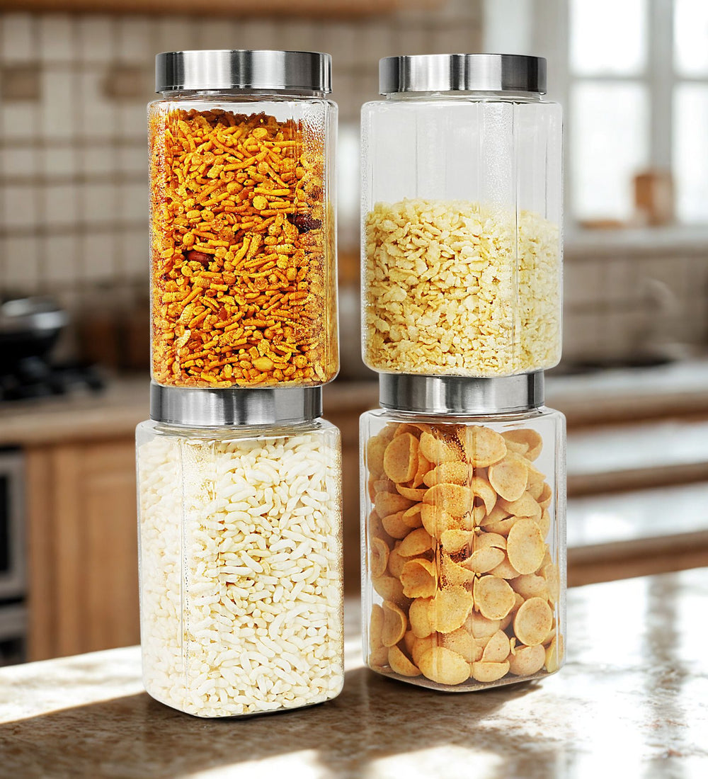 Varg Container 1000ml 4pcs Set | Stainless Steel Lids | Storage Jars