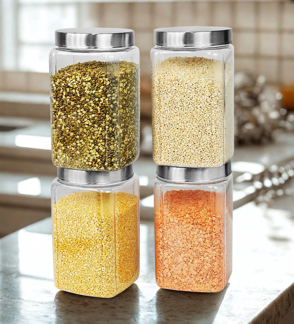 Varg Container 1500ml 4pcs Set | Stainless Steel Lids | Storage Jars