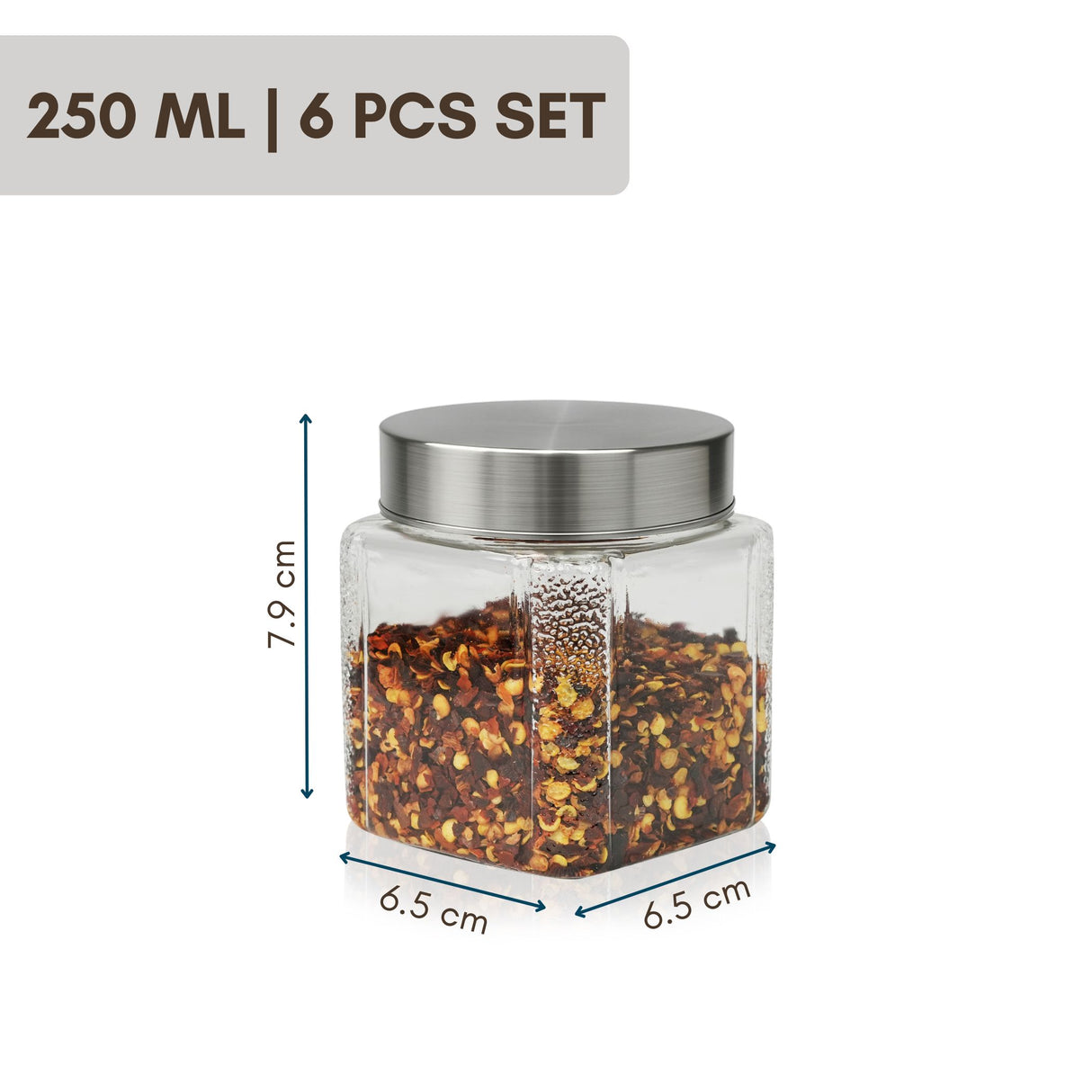 Varg Container 250ml 6pcs Set | Stainless Steel Lids | Storage Jars