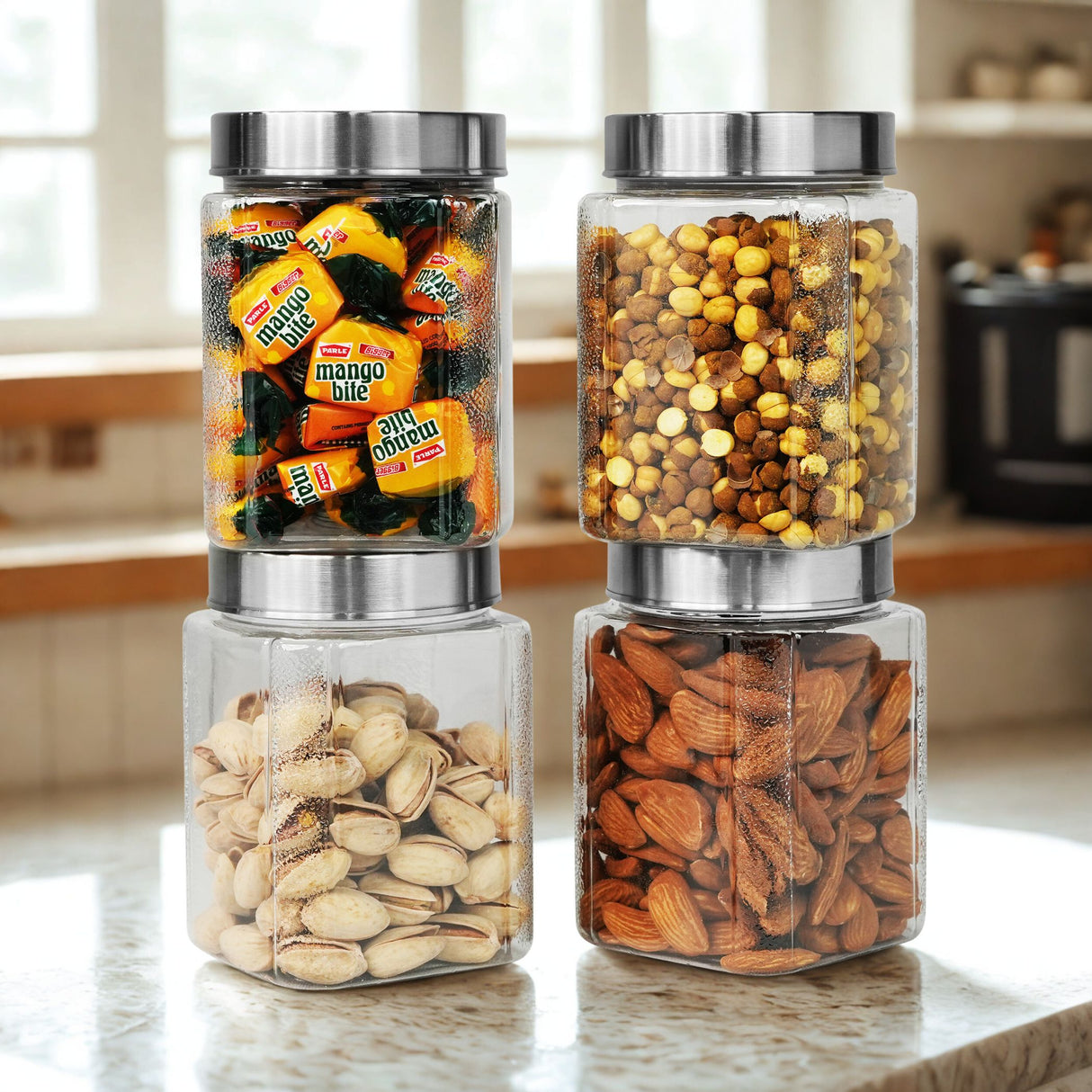 Varg Container 500ml 4pcs Set | Stainless Steel Lids | Storage Jars