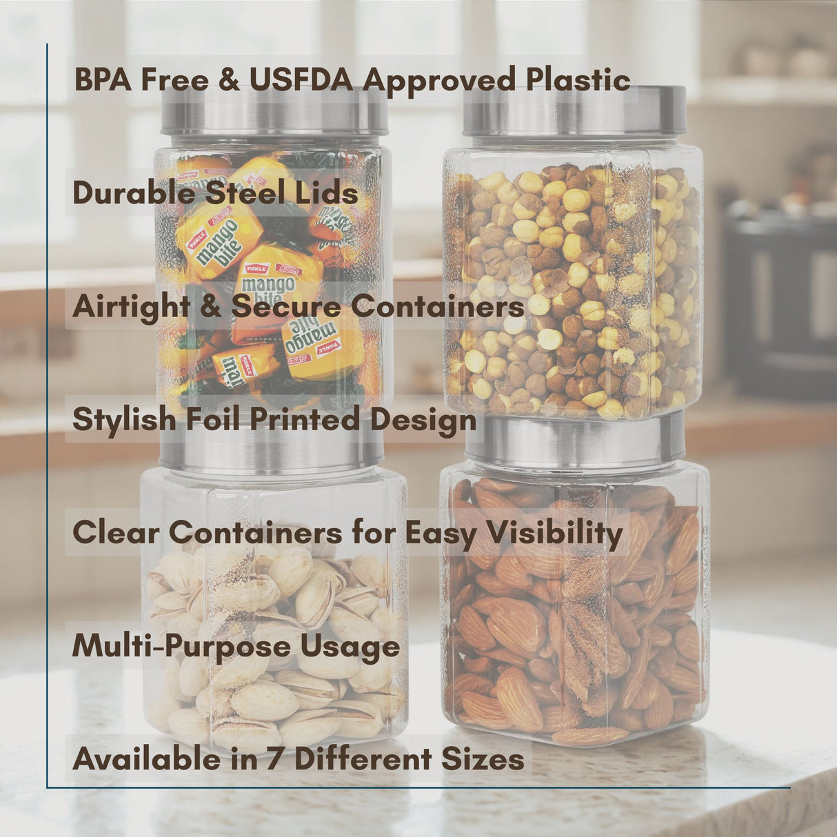 Varg Container 500ml 4pcs Set | Stainless Steel Lids | Storage Jars