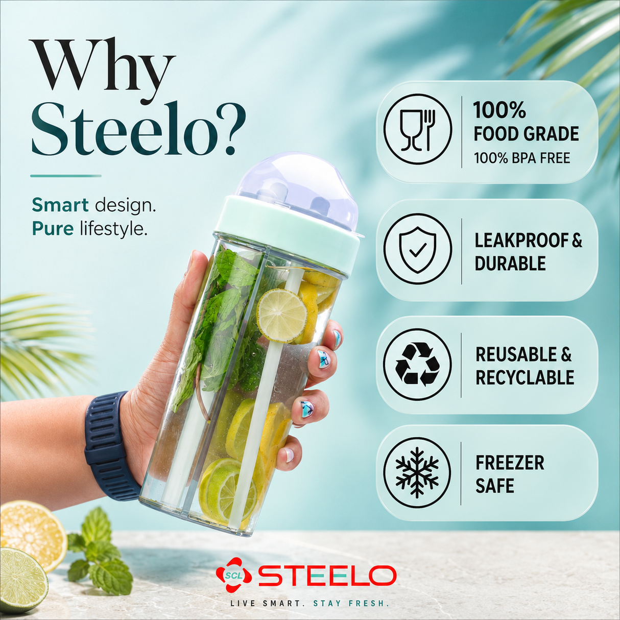 Sipmate Dual Sipper Bottle 600ml – Dual Sipper Water Bottle