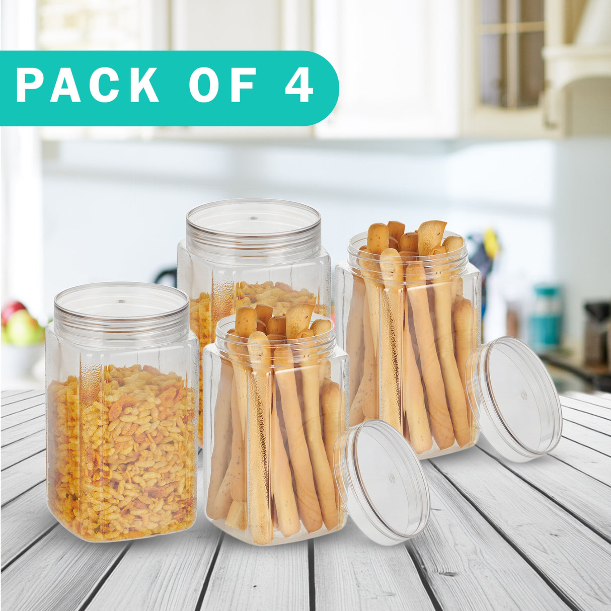 Varg Container 1500ml 4pcs Set | Airtight Storage Jars