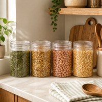 Homely Container 1000ml 4pcs Set | Airtight Kitchen Storage Jars