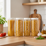 Stack & Lock Round Container 1500ml 4pcs Set | Stackable Storage Jars