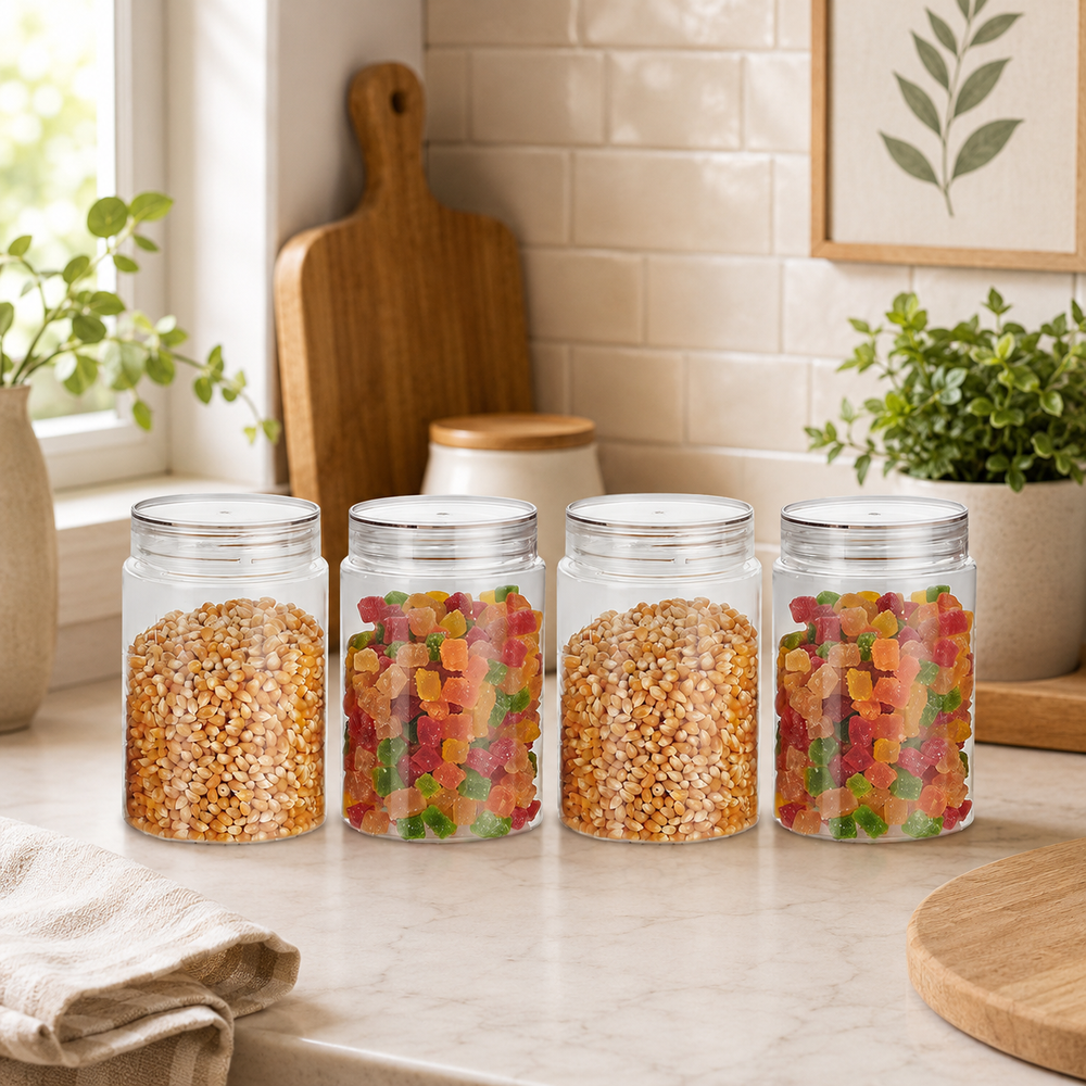 Homely Container 750ml 4pcs Set | Airtight Kitchen Storage Jars