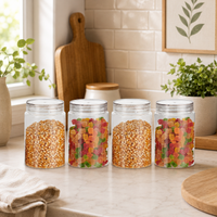 Homely Container 750ml 4pcs Set | Airtight Kitchen Storage Jars