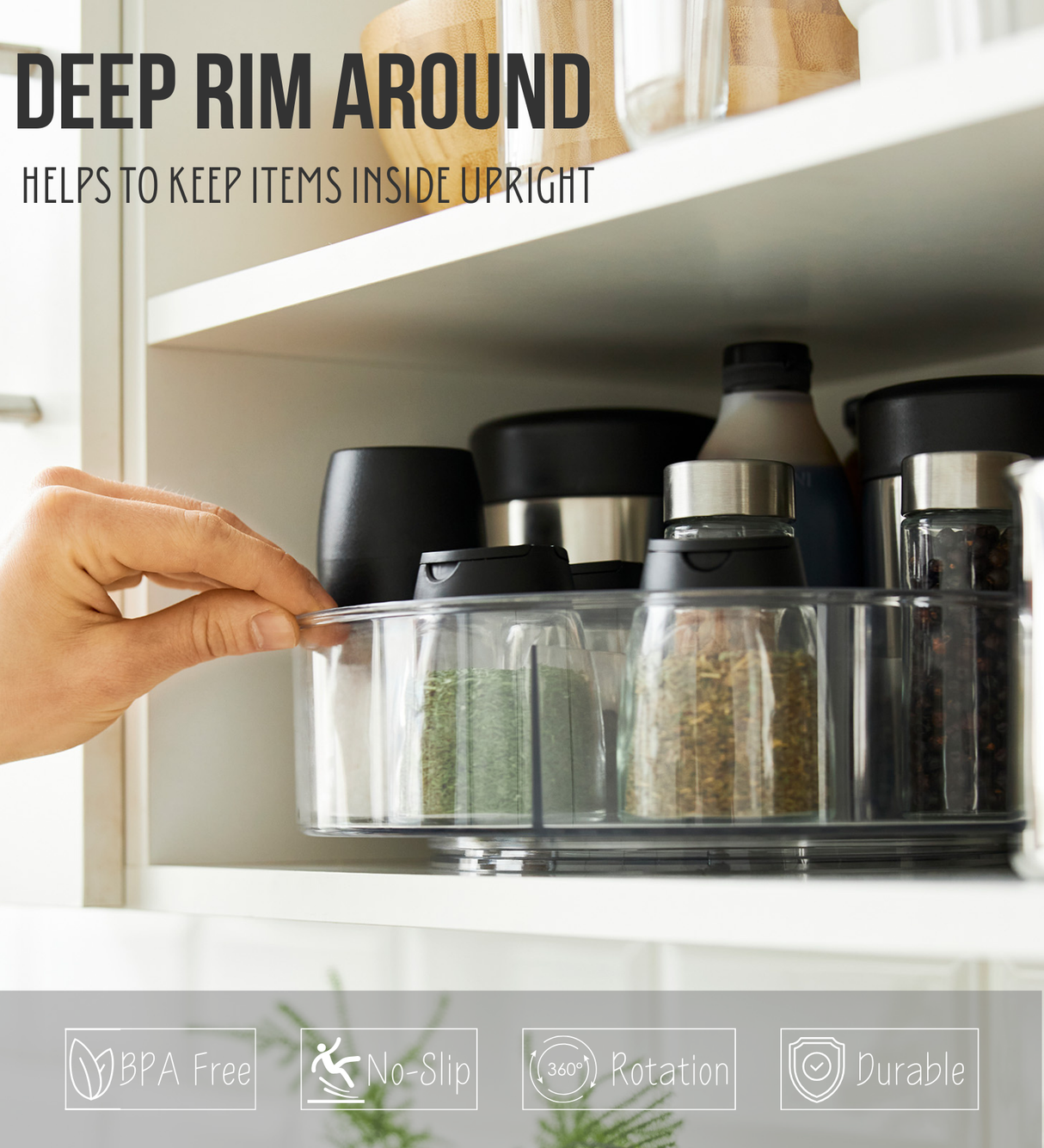 Turntable with Dividers | Rotating Kitchen Organiser