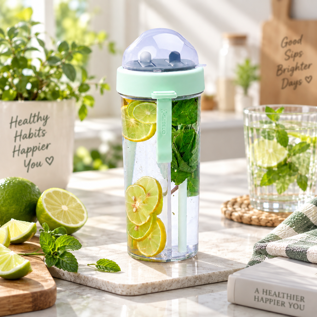 Sipmate Dual Sipper Bottle 600ml | Dual Sipper Water Bottle