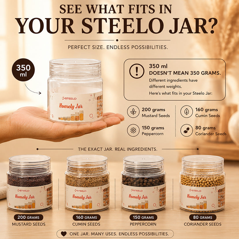 Homely Container 350ml 6pcs Set | Airtight Kitchen Storage Jars