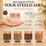 Homely Deluxe Container 200ml 6pcs Set | Premium Airtight Storage Jars