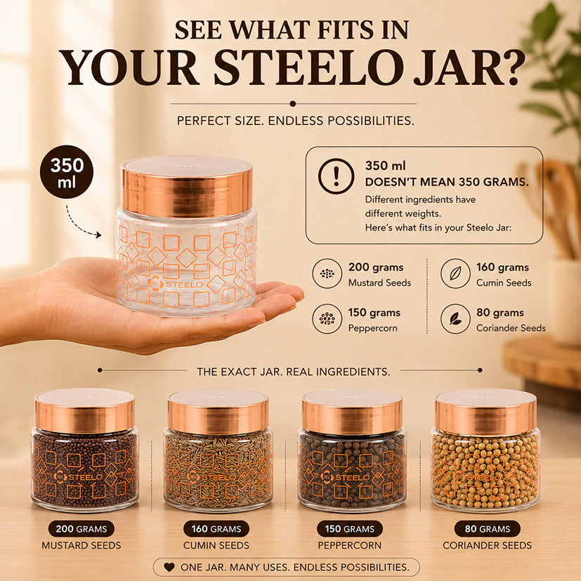Homely Deluxe Container 350ml 6pcs Set | Premium Airtight Storage Jars