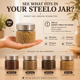 Homely Container 350ml 6pcs Set | Stainless Steel Lids | Storage Jars