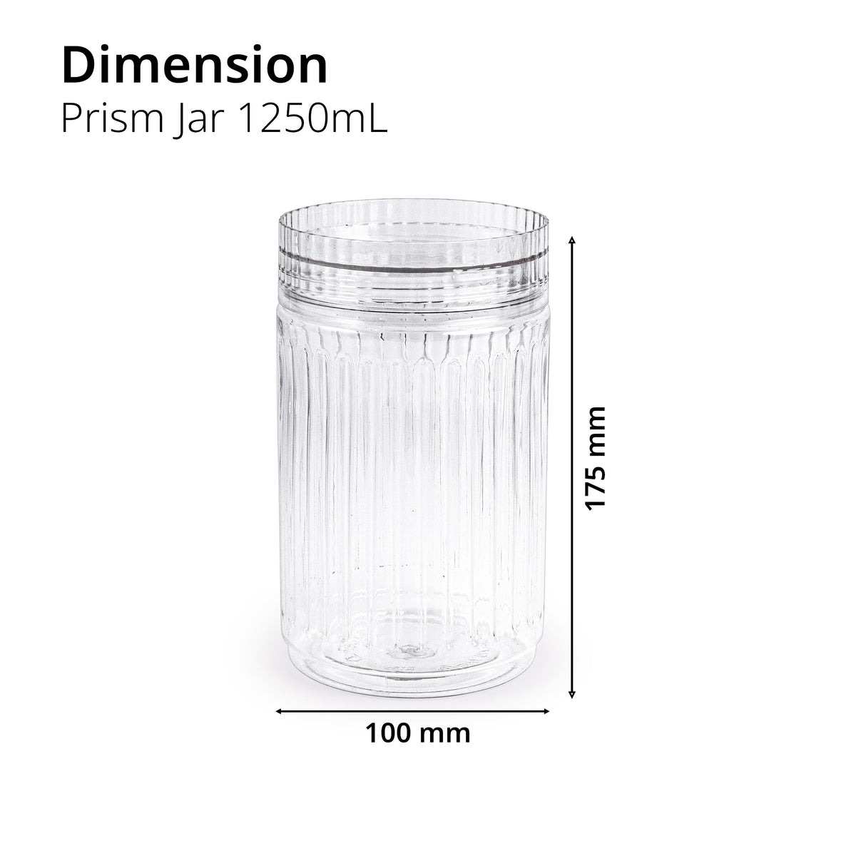 Prism Jar 1250ml 4pcs Set | Stackable Kitchen Storage Jars