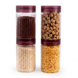Prism Jar 1250ml 4pcs Set | Stackable Storage Containers | Wine Cap