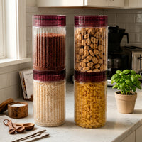 Prism Jar 1250ml 4pcs Set | Stackable Storage Containers | Wine Cap
