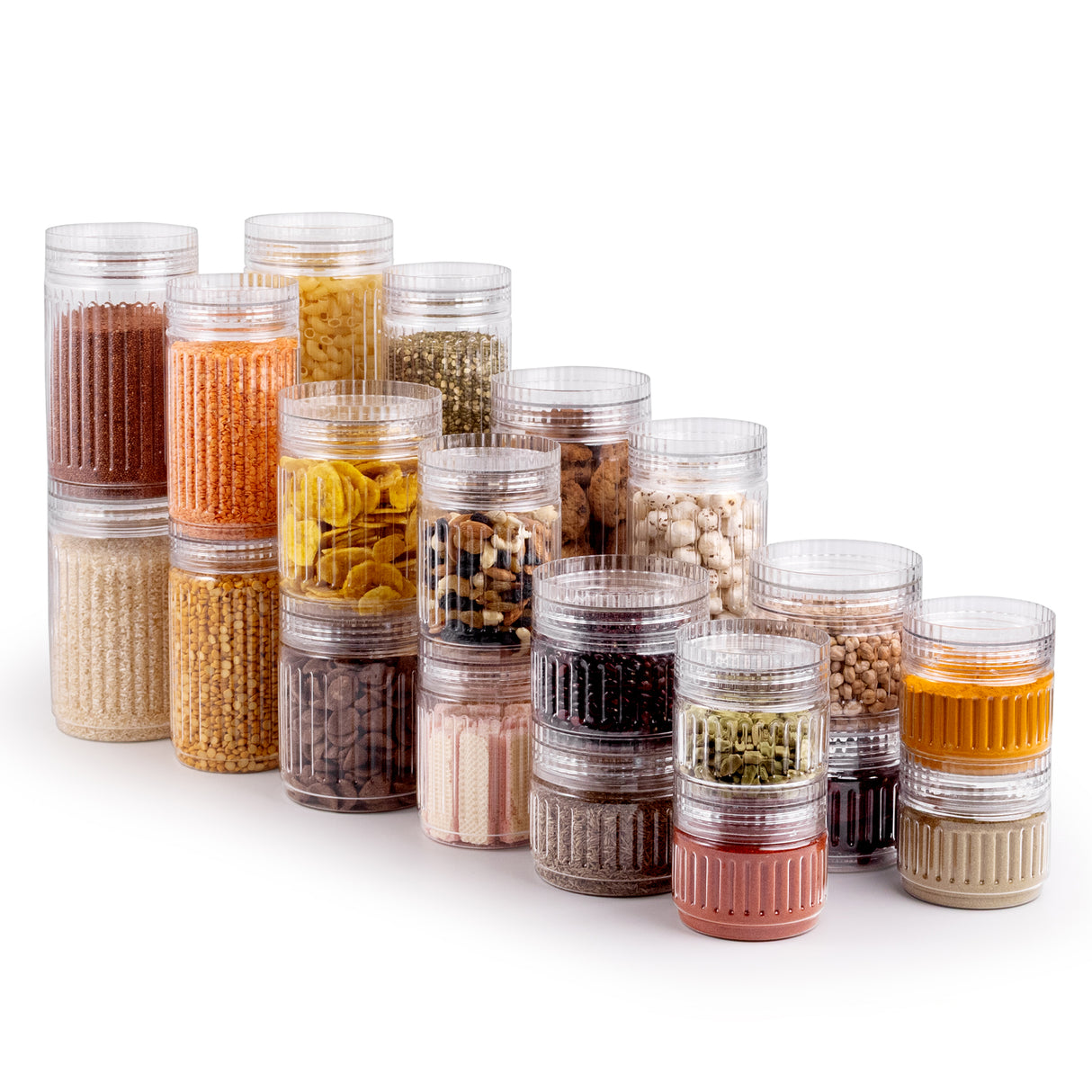 Prism Jar 24pcs Set Mix | Stackable Kitchen Storage Jars