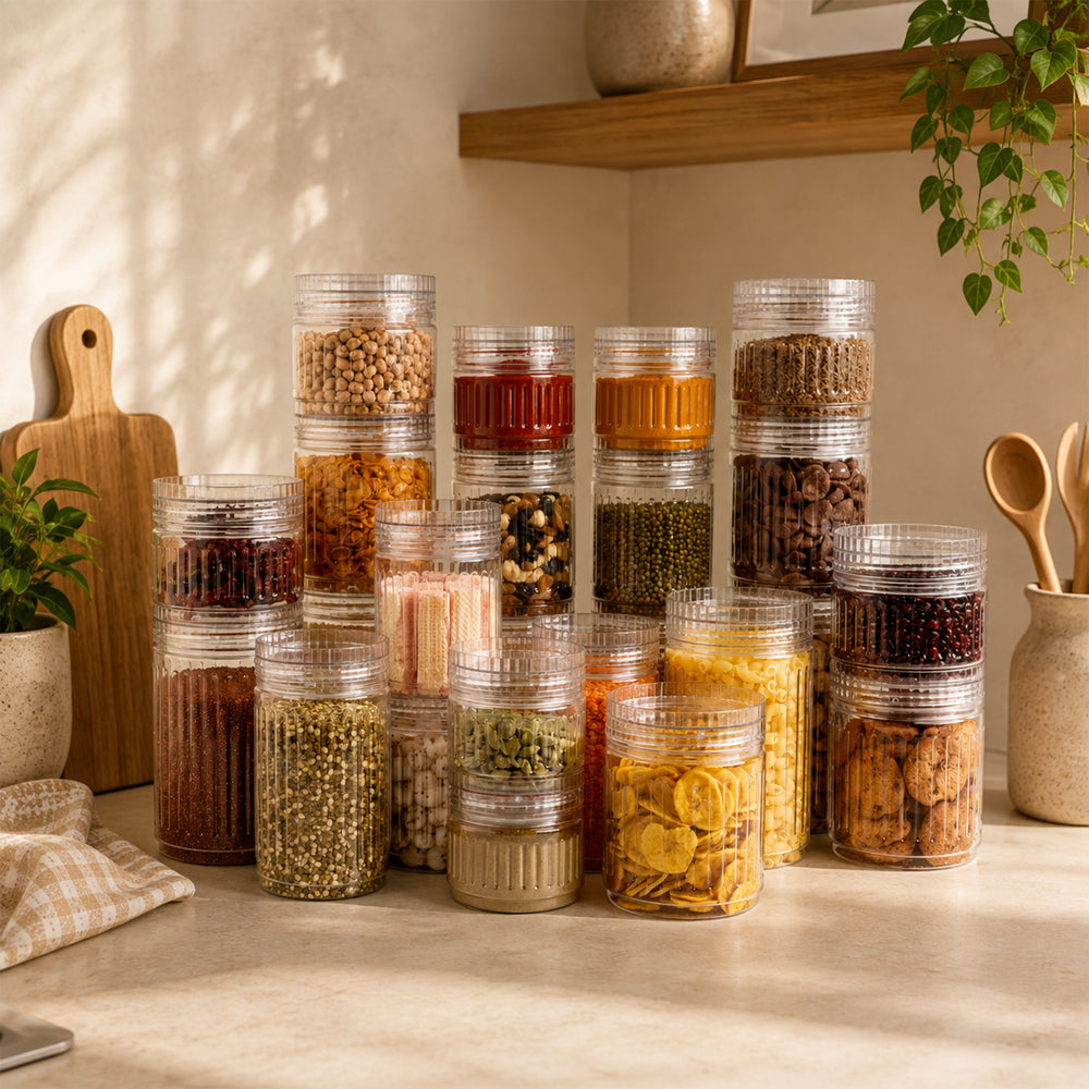 Prism Jar 24pcs Set Mix | Stackable Kitchen Storage Jars