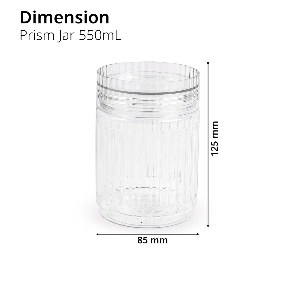 Prism Jar 550ml 4pcs Set | Stackable Kitchen Storage Jars
