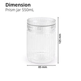 Prism Jar 550ml 4pcs Set | Stackable Kitchen Storage Jars
