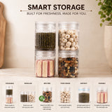 Prism Jar 550ml 4pcs Set | Stackable Kitchen Storage Jars