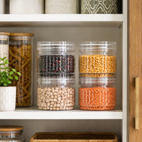 Prism Jar 600ml 4pcs Set | Stackable Kitchen Storage Jars