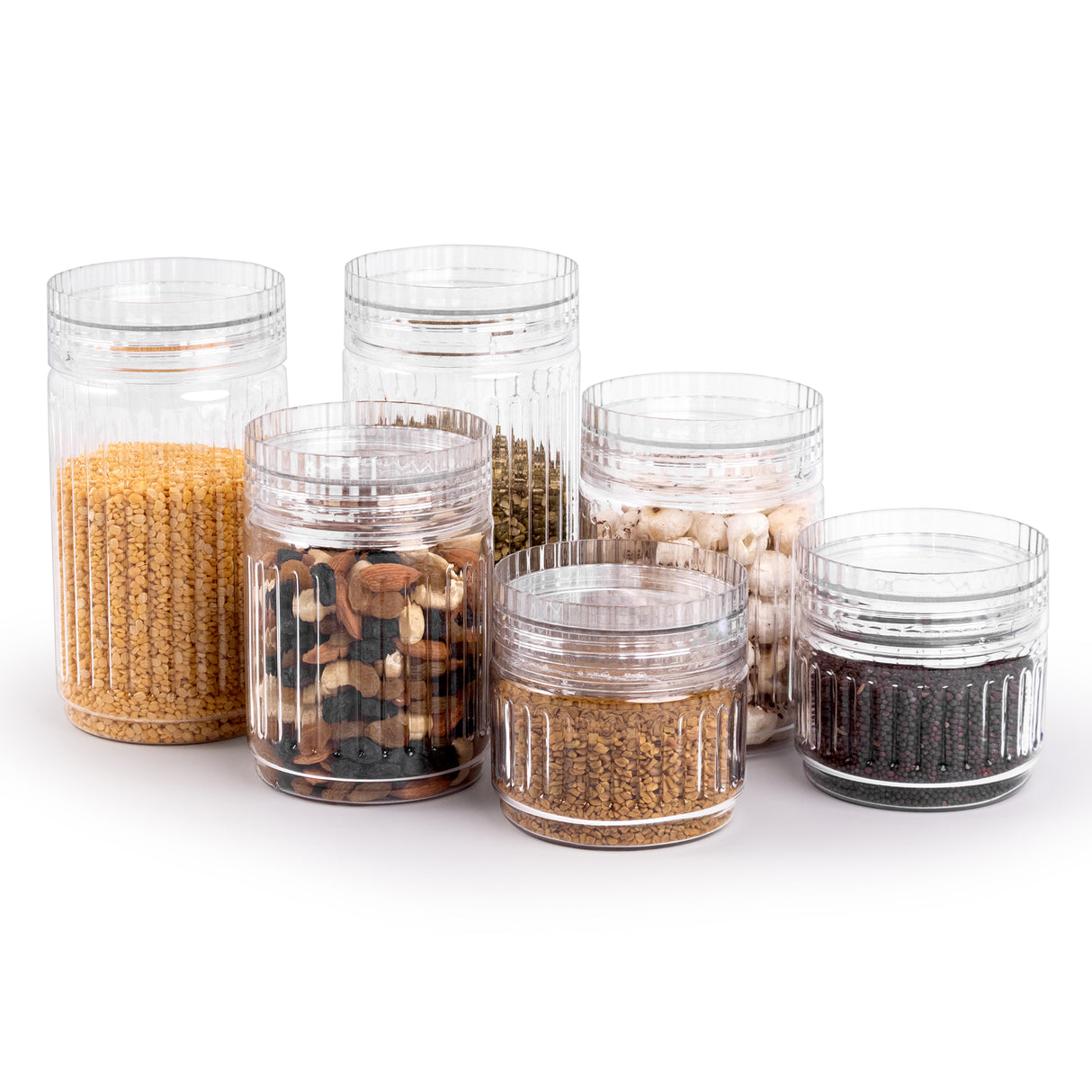 Prism Jar 6pcs Set Small | Stackable Kitchen Storage Jars