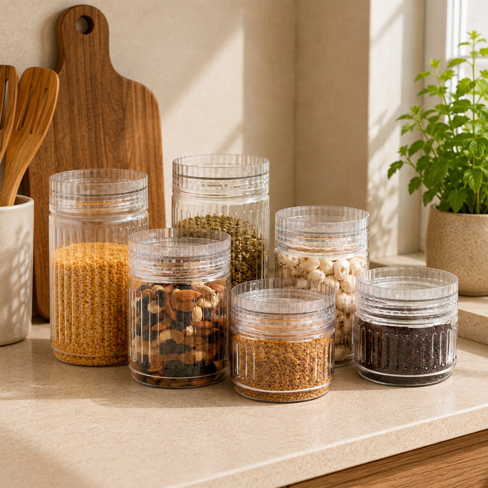 Prism Jar 6pcs Set Small | Stackable Kitchen Storage Jars