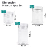 Prism Jar 6pcs Set Small | Stackable Kitchen Storage Jars