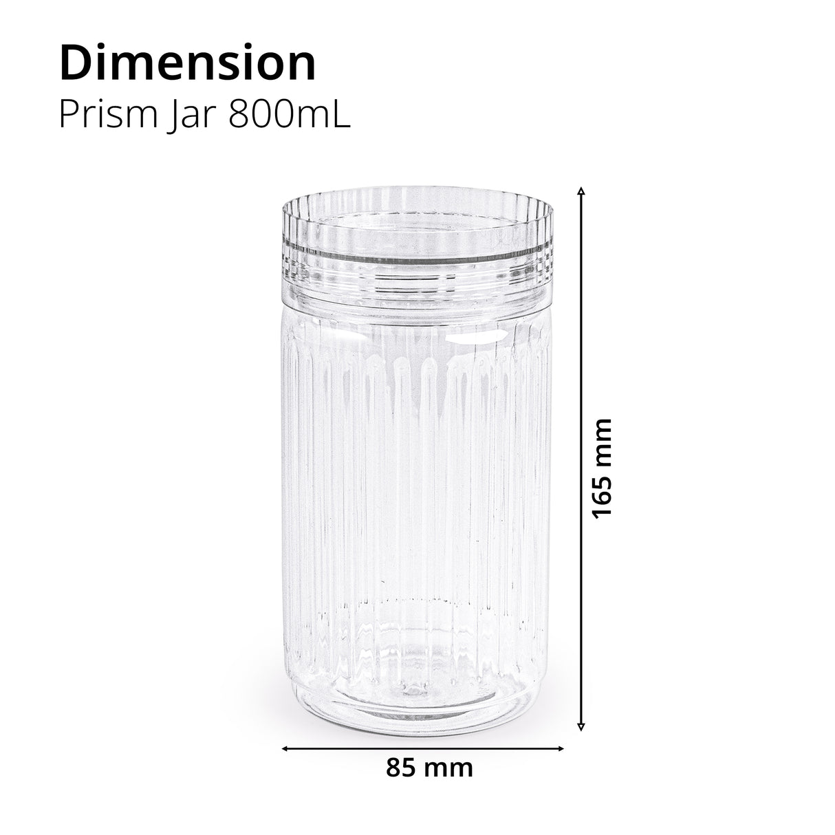 Prism Jar 800ml 4pcs Set | Stackable Kitchen Storage Jars