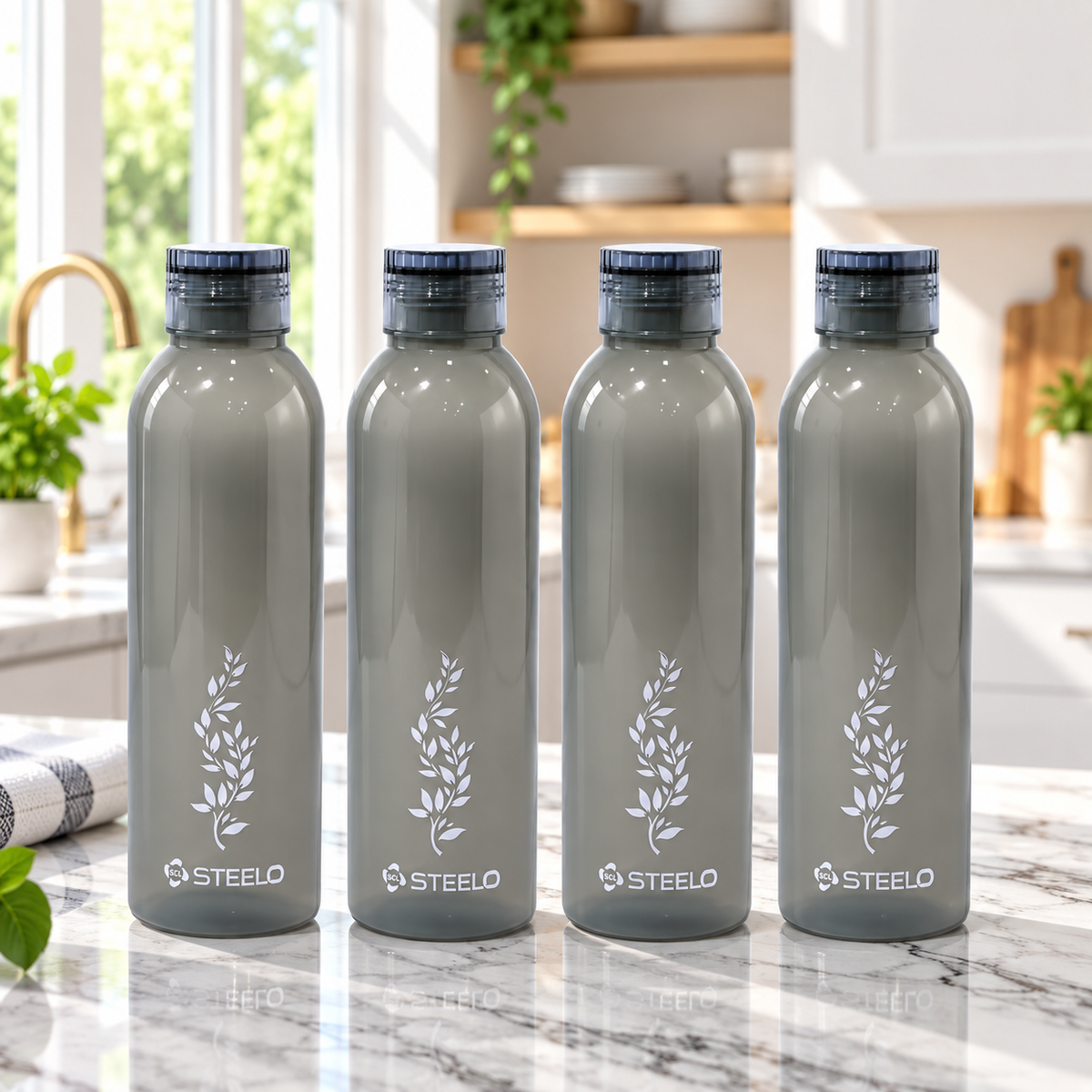 Puro Water Bottle 1L 4pcs Set | Leakproof Everyday Water Bottles