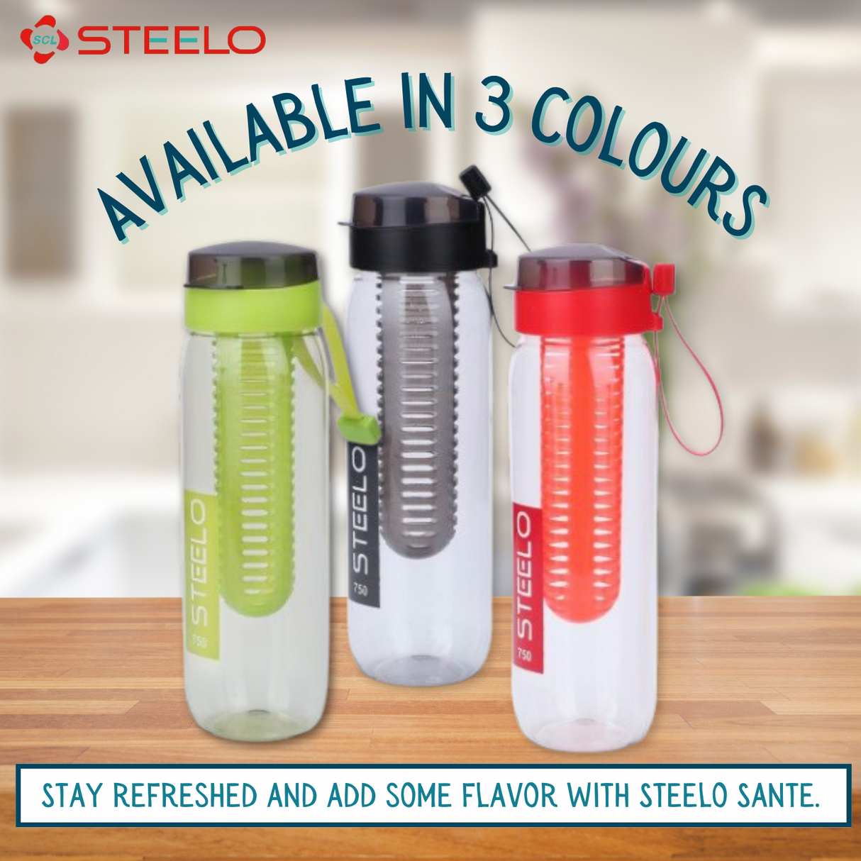 Sante Infuser Bottle 750ml 2 pcs Set | Fruit Infuser Water Bottle