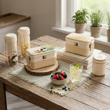 3 in 1 Bamboo Bento Lunch Box | Eco-Friendly Tiffin Box with Cutlery