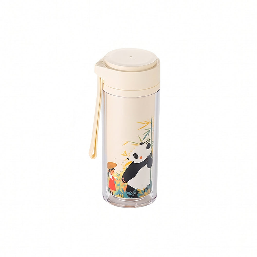 Bamboo Double Walled Flask 450ml | Insulated Flask | Panda Print