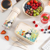 Bamboo Double Walled Flask 450ml | Insulated Flask | Panda Print