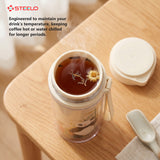 Bamboo Double Walled Flask 450ml | Insulated Flask | Panda Print