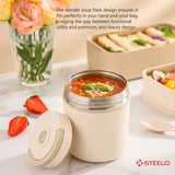 Bamboo Slender Soup Flask 500ml | Insulated Soup Flask | Beige