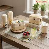 Bamboo Slender Soup Flask 500ml | Insulated Soup Flask | Beige