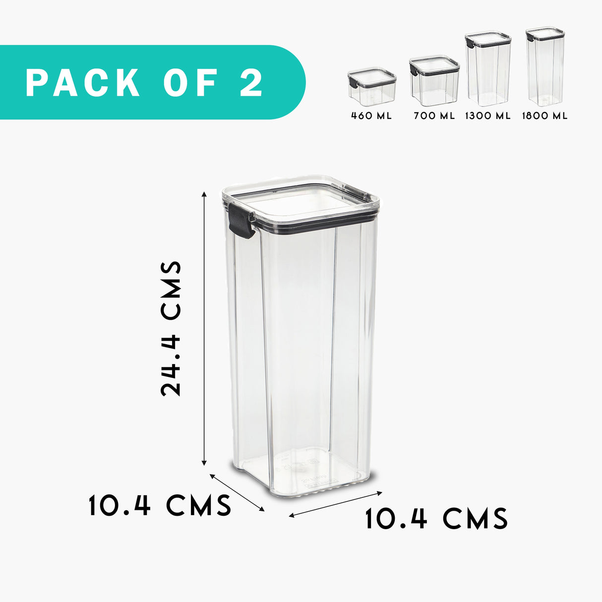 SoFresh FrameUp 1800ml 2pcs Set | Airtight Clip-Lock Storage Jars