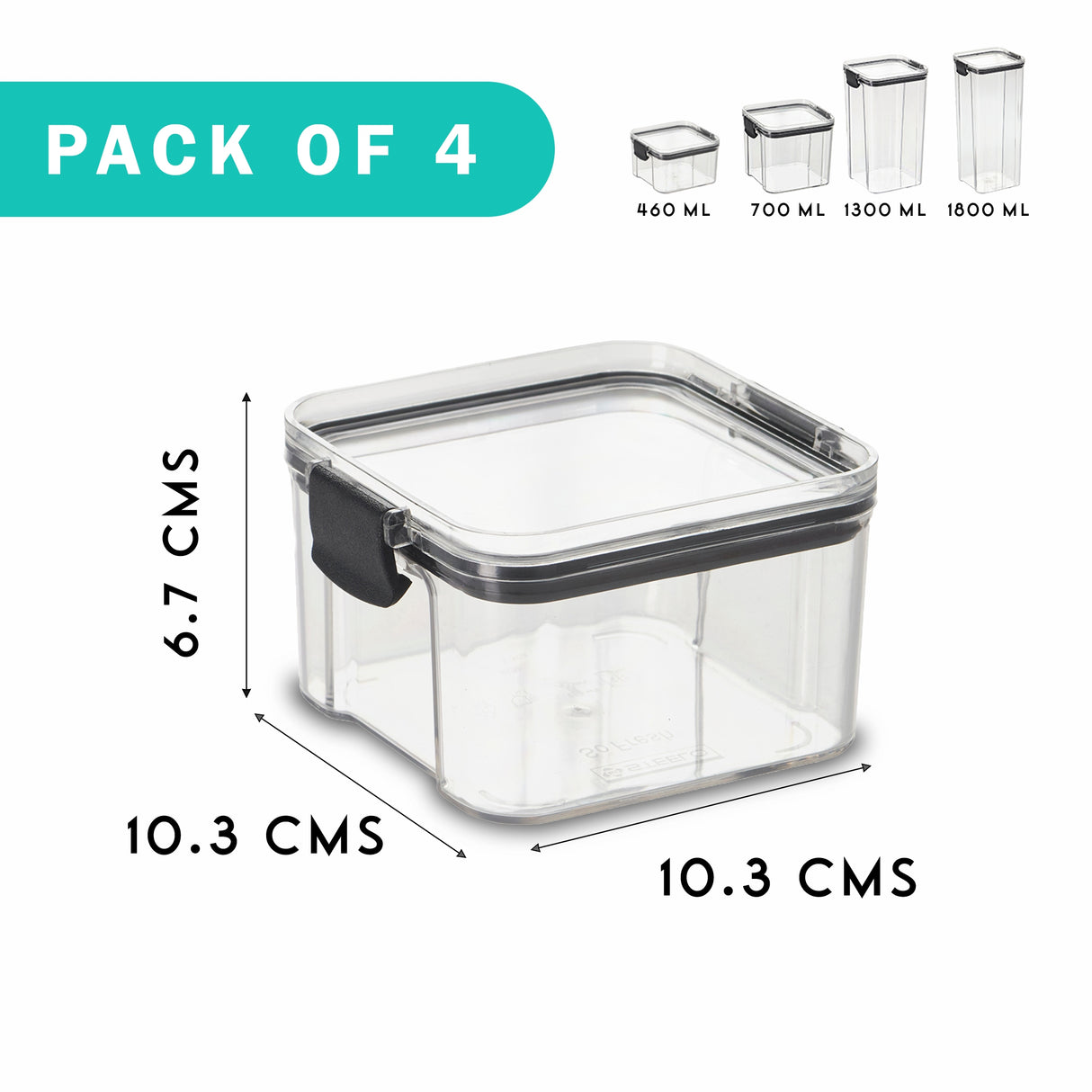 SoFresh FrameUp 460ml 4pcs Set | Airtight Clip-Lock Storage Jars