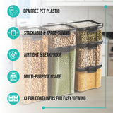 SoFresh FrameUp 6pcs Set (460ml x2, 700ml x2, 1300ml x1, 1800ml x1) | Airtight Clip-Lock Storage Jars