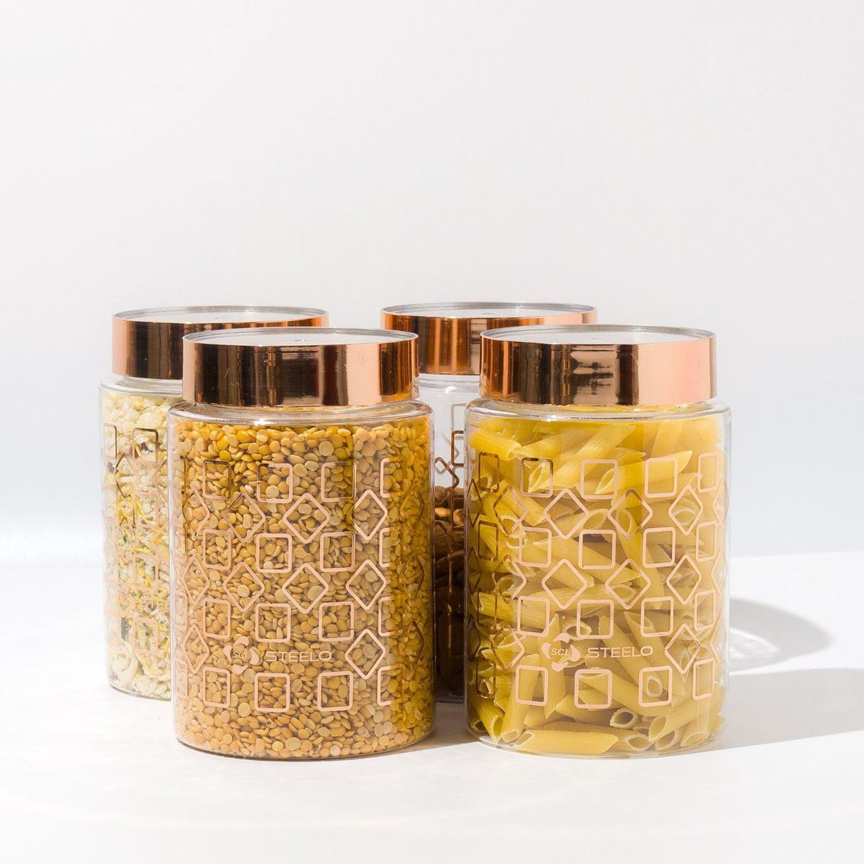 Homely Deluxe Container 1000ml 4pcs Set | Premium Airtight Storage Jars