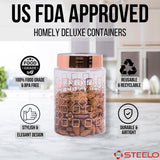 Homely Deluxe Container 1000ml 4pcs Set | Premium Airtight Storage Jars