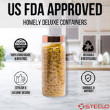 Homely Deluxe Container 1500ml Long 4pcs Set | Premium Airtight Storage Jars