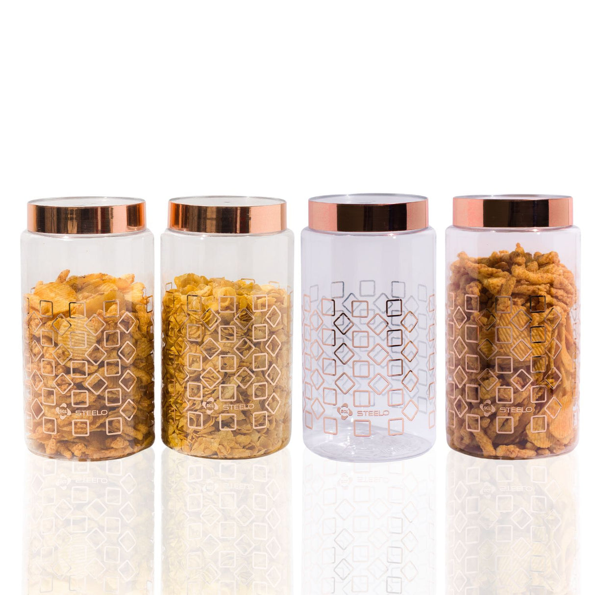 Homely Deluxe Container 2000ml 4pcs Set | Premium Airtight Storage Jars