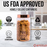 Homely Deluxe Container 2000ml 4pcs Set | Premium Airtight Storage Jars