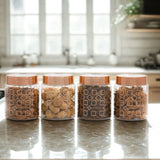 Homely Deluxe Container 750ml 4pcs Set | Premium Airtight Storage Jars