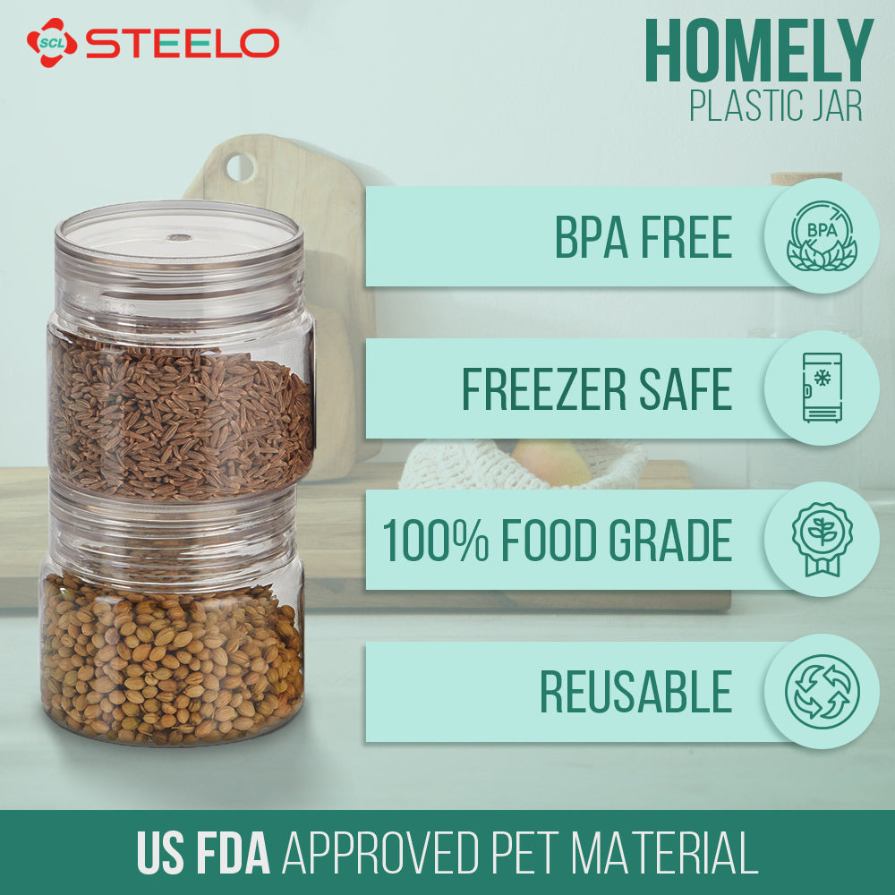 Homely Container 200ml 6pcs Set | Airtight Kitchen Storage Jars